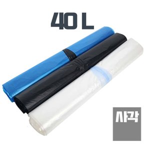 40L 평판비닐봉투 100장/ 재활용 쓰레기 봉지 배접 휴지통