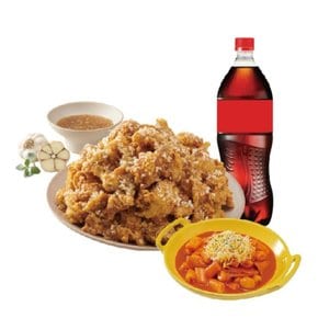[기프티쇼] 노랑통닭 (레귤러/순살)알싸한마늘치킨+떡볶이+콜라1.25L