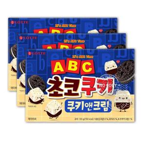 ABC초코쿠키 쿠키앤크림130g 3입 어린이 간식 사무실 과자 초콜릿