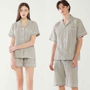 [보리보리/달코미코]테드 커플 주니어 패밀리 반팔 체크 여름 남성 여성 공용 잠옷