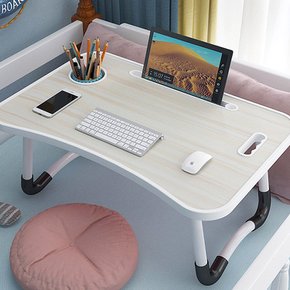 컵홀더 접이식 노트북테이블/좌식책상 밥상 미니 침대