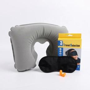휴대용 에어 목베개 수면안대 귀마개 3종세트 (S11215615)