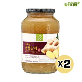 사무실간식 초록원 꿀생강차 1kg  X2