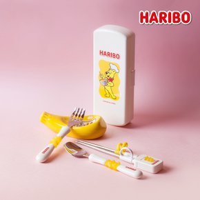 하리보 캐릭터 유아 어린이 스푼&포크&젓가락 커틀러리 3종 케이스 세트
