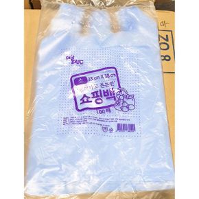 에코프랜드 비닐쇼핑백파란색 비닐 소 33x38cm 100매 X ( 2세트 )
