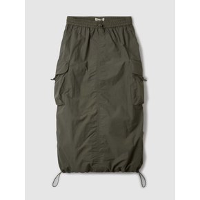 Nylon Cotton Cargo Long Skirt / WHWHE2331F