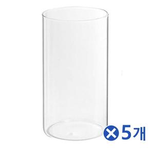 깨끗한 주방용품 원통형 홈카페 유리컵 350mlx5개 홈파티 물컵