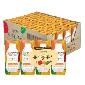 상하목장 유기농 주스 사과오렌지케일 125ml 24팩 .