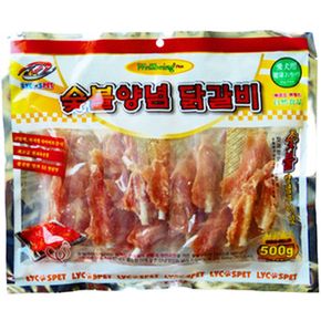 강아지간식 치킨 숯불양념 닭갈비 미니 500g 1P 애견