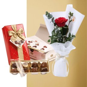 온리 로즈 레드+벨기에 초콜릿 선물 꽃다발 발렌타인데이 화이트데이 생일 프로포즈 꽃배달