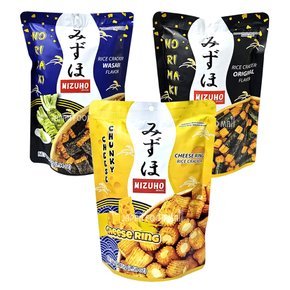 미즈호 쌀과자 3종 [치즈링, 노리마키 오리지널, 노리마키 와사비맛] / 수입과자