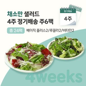 채소만 샐러드 4주 정기배송 (베이직 플러스2+루꼴라2+비타민2)