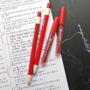 아트박스/갓샵 빨간 채점 펜 색연필 채점용 샤프식 채점펜 스코어펜
