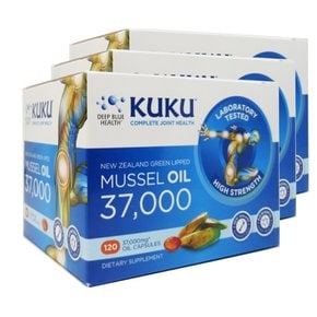 뉴질랜드 쿠쿠 초록입홍합 오일 KUKU Mussel Oil 37000 120캡슐 3개