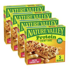 [해외직구] Nature Valley 네이처입밸리 프로틴 그래놀라 바 솔티드 카라멜 넛 40g 5입 4팩