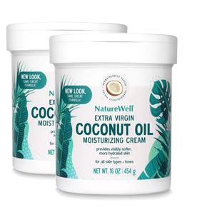 [해외직구] 네이처웰 엑스트라 버진 코코넛 오일 수분크림 453g 2팩 Nature Well Moisture Cream Extra-Virgin Coconut Oil 16oz