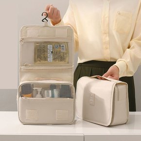 [옷자락] 여성 여행용 세면도구 파우치 벽걸이형 워시백 가방