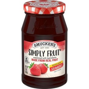 Smucker`s Simply Fruit 딸기 씨 없는 퍼짐 가능 과일 - 10온스, 스머커스 건강식품