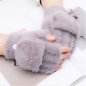 겨울 오픈형 털 손가락 벙어리 방한 니트장갑