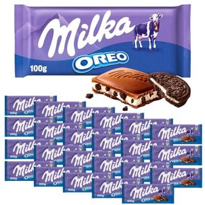 milka 100프로 알파인 우유 밀카 초콜릿 오레오 100g 24개