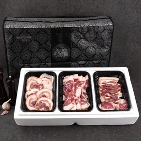 숙성돼지 특수부위 한판 선물세트 900g(뒷고기모듬/돈뽈항정/왕꼬들살,각300g)