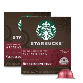 [해외직구] Starbucks 스타벅스 네스프레소 버츄오캡슐 수마트라 스벅커피 8입 2팩