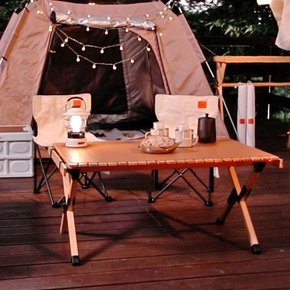 [커플세트]문캠핑 원목 롤테이블+캠핑 접이식 의자 1+1