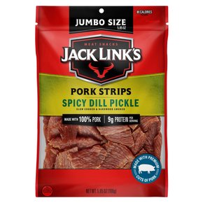 Jack Link`s잭 링크 돼지고기 스파이시 딜 피클 스트립 돼지고기 165.8g 재밀봉 가능한 가방