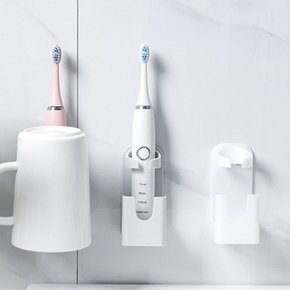 무타공 접찹식 전동칫솔 물컵 홀더 깔끔한 욕실소품