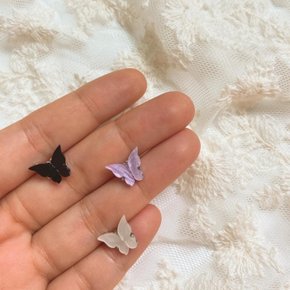 [봄밤달] 나비 자개 귀걸이