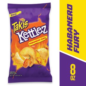 [해외직구] Takis  Kettlez  하바네로  퓨리  감자  칩  하바네로  고추  인위적으로  맛을  낸  칩  8  온스  백