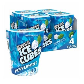 [해외직구]아이스 브레이커 큐브 페퍼민트 껌 40입 4팩/ Ice Breakers Gum Cubes Peppermint