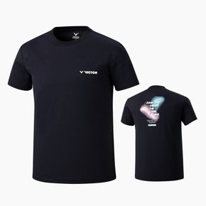 티셔츠 남녀공용 배드민턴상의 블랙 V241RT-5347U
