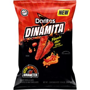 Doritos도리토스 디나미타 플라민 핫 퀘소 맛 롤 토르티야 칩, 304.7g 백