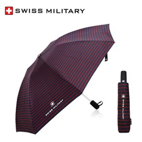 [스위스 밀리터리] 3단 7K 자동 레드 스트라이프 우산
