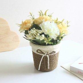 프리티플 카네이션 조화 화분(옐로우) 꽃 소품장식