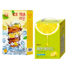 꽃샘 레몬 아이스티 80T +담터 레몬에이드믹스 80T (에이드)