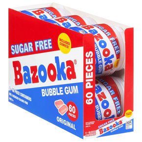 Bazooka 바주카 무설탕 버블껌 풍선껌 60개입 6팩