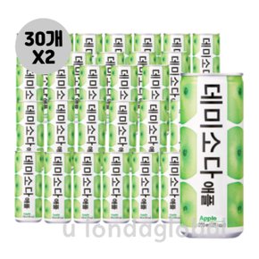 데미소다 애플 행사용 탄산 캔 음료 250ml 30캔 2묶음