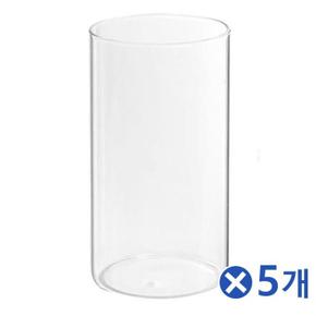 깨끗한 편리한 원통형 홈카페 유리컵 350mlx5개 홈파티 물컵