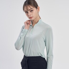 여성 자외선차단 기능성 아이스 쿨 골프 이너 집업 긴팔 티셔츠