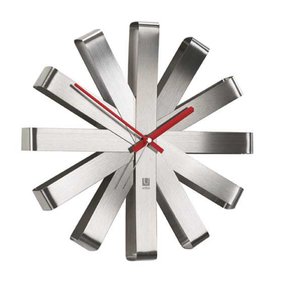 umbra 시계 시계 멋쟁이 벽 시계 아날로그 인테리어 니켈 직경 30cm RIBBON 2118070590