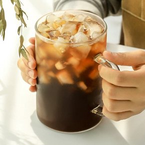 1리터 내열유리컵 대용량 아이스 커피잔 아메리카노잔 사무실 유리잔