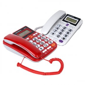 대명전자통신 유선전화기 DM-980/발신자표시/레드/화이트