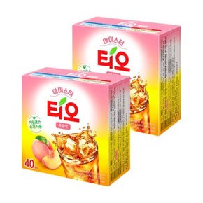 동서식품 티오 아이스티 복숭아맛 40T 2개 스틱형 어린이 간식 사무실 음료