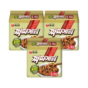 농심 짜파게티 멀티팩(5봉지) x 3팩 / 봉지라면[무료배송]