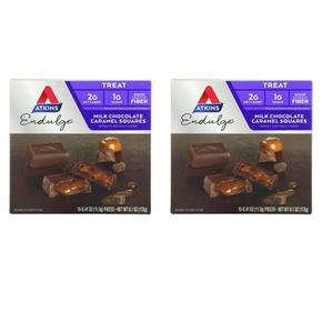 [해외직구] Atkins 앳킨스 카라멜 스퀘어 밀크 초콜릿 11.5 15입 2팩