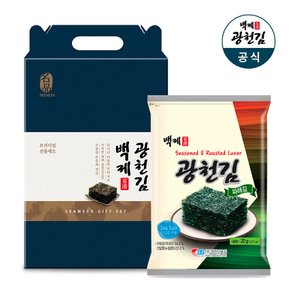 [5+1][백제광천김] 파래 전장김 10봉 선물세트 (+선물박스)