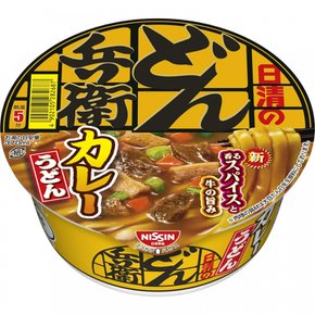닛신 식품 닛신의 돈베이 카레 우동 [향기로운 향신료와 소의 맛] 컵라면 86g × 12개