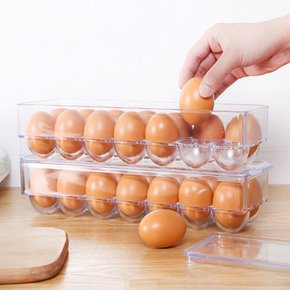 투명 계란트레이 달걀 보관함 냉장고정리 덮개형 계란 정리함 계란통 에그 케이스 14구